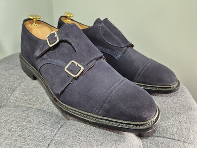 Trickers RUFUS Blue Suede Double Monk UK 9.5 Fit A - US 10. Tricker main image 3