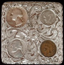Coin Belt Buckle 1946 90 Silver Coins  Indian Penny Western