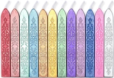 12 Pieces Sealing Wax Sticks with Wicks for Letter Seal Wax Stamp,Wedding Invita