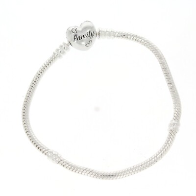 GENUINE PANDORA Moments Family Tree Heart Clasp Snake Chain