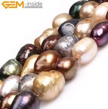 Rice Freshwater Pearl Beads Stone Loose Beads For Jewelry Making 15" 5-6x6-8mm