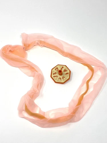 Vtg 1984 Barbie Superstar Peaches & Cream COSTUME CARD SPINNER BOA HTF RARE