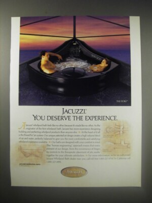 1990 Jacuzzi Flore Whirlpool Bath Ad - Jacuzzi. You deserve the experience