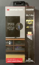 Monster HDMI Cable 6ft with LED Light RED NEW