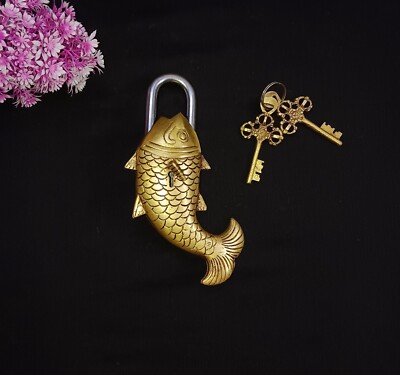 Brass Fish Bedroom Door Puzzle Lock Sea Creature Themed Safety Door Lock CA096