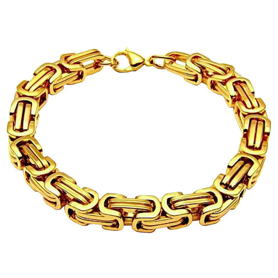 40CM - 90CM KÖNIGSKETTE BYZANTINER GOLD EDELSTAHL KETTE PANZERKETTE SET ARMBAND - Bild 3 von 3
