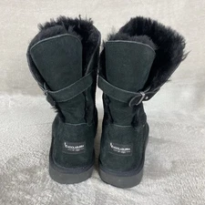 Koolaburra By UGG Remley Boots Womens Size 12 Black Suede Sheepskin Lined NEW