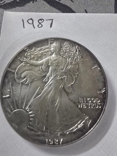 USA 1987 Walking Liberty Silver Eagle $1 Coin Uncirculated One Dollar 31.15g