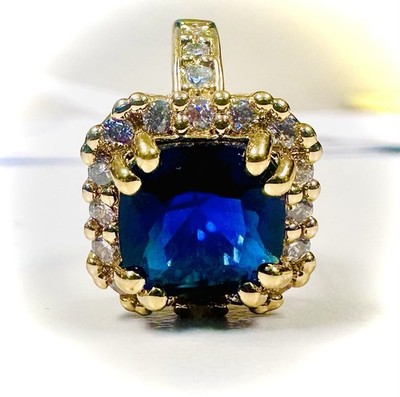Beautiful, Ladies, Size 4 1/2, 24k Gold, CZ Sapphire Ring
