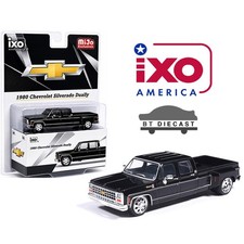 Ixo 1980 Chevrolet Silverado C30 Crew Cab Dually Lowered 164 Black Iapr1013