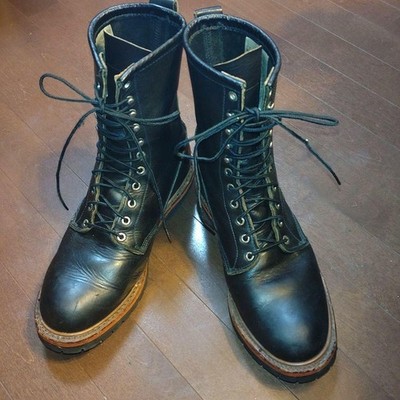 Red Wing 218 Logger Leather Black US9E From Japan 056571d Authentic