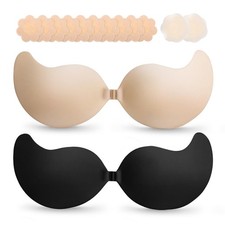 Cmojsk Strapless Sticky Push-Up Bra For Womenadhesive Invisible Backless Nipple