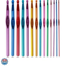 Crochet Hooks Set, Aluminum Handle Knitting Needles for Arthritic Hands, Croc...