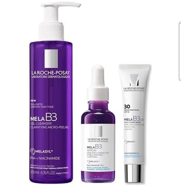 La Roche-Posay 3 In 1 Mela B3 Skincare Set Face Cleanser Serum Spf 30 [USA Stock