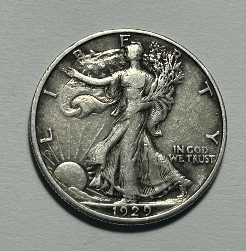 1929 D WALKING LIBERTY HALF DOLLAR VF-XF