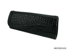 Black Moc Crocodile Clutch Shoulder Chain Envelope Evening Purse NEW