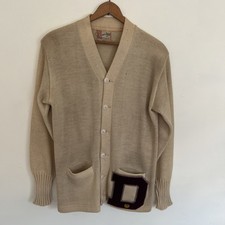 Vintage 50s Wool Letterman Cardigan Sweater Barclay Knitwear Large