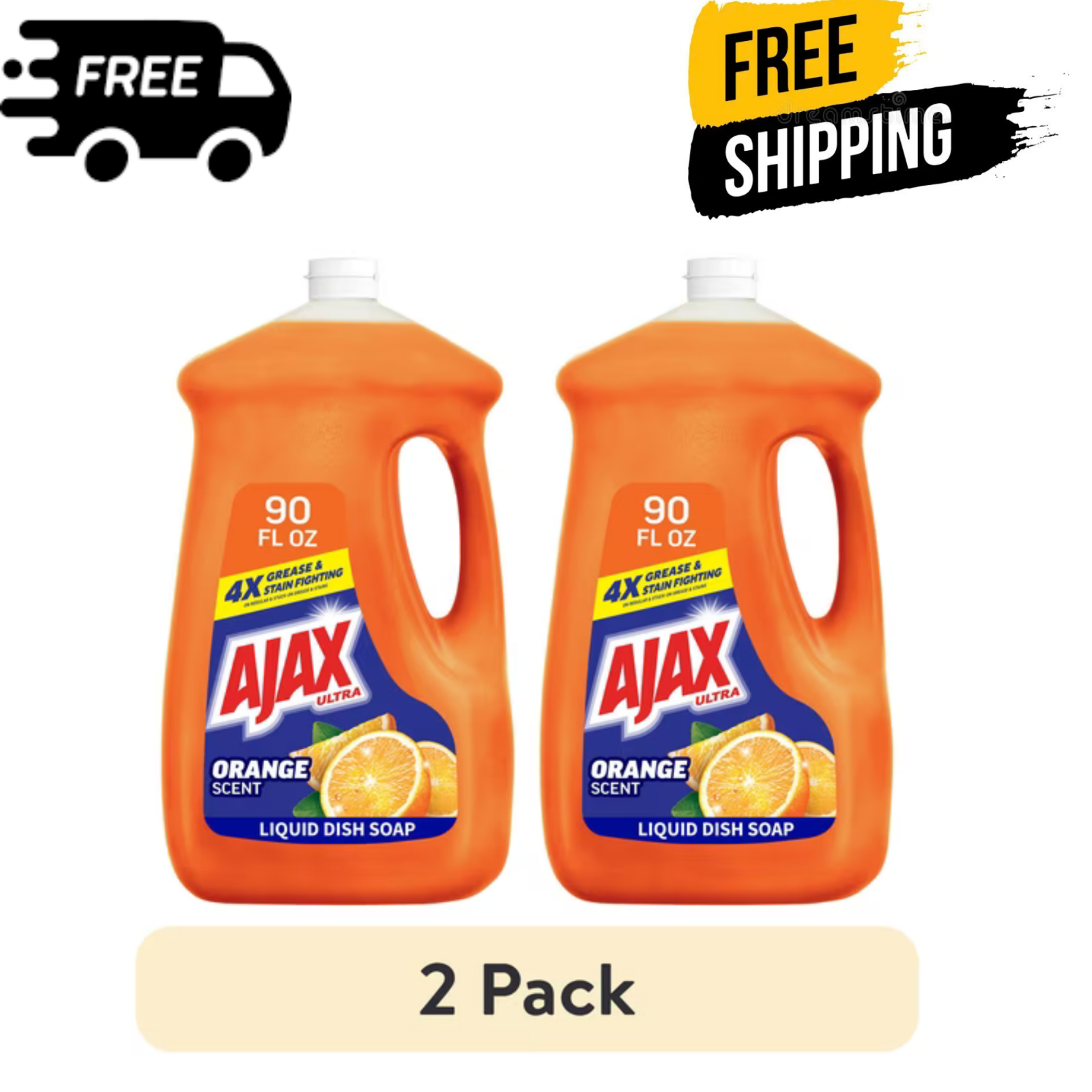 (2 Pack) Ajax Ultra Triple Action Dish Soap Orange Scent 90 fl oz Each ...