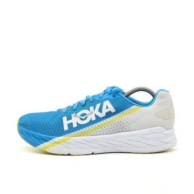Hoka One Herren Rocket X Sportschuh Blau/Gelb/Weiß Mesh Laufschuh EU 44 2/3