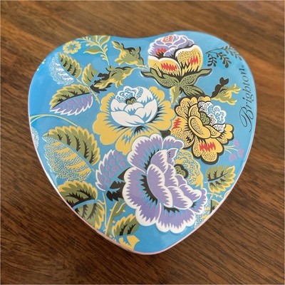 Brighton Decorative Tin Heart-Shaped Floral Multicolor Small Box with Lid