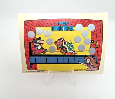 1989 Topps Nintendo Super Mario Bros. Mario 1 Screen 10 Unscratched Card