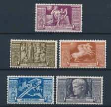 1937  ITALIA AUGUSTO POSTA AEREA  5  FRANCOBOLLI  MLH  COMPLETA - 1687 SV