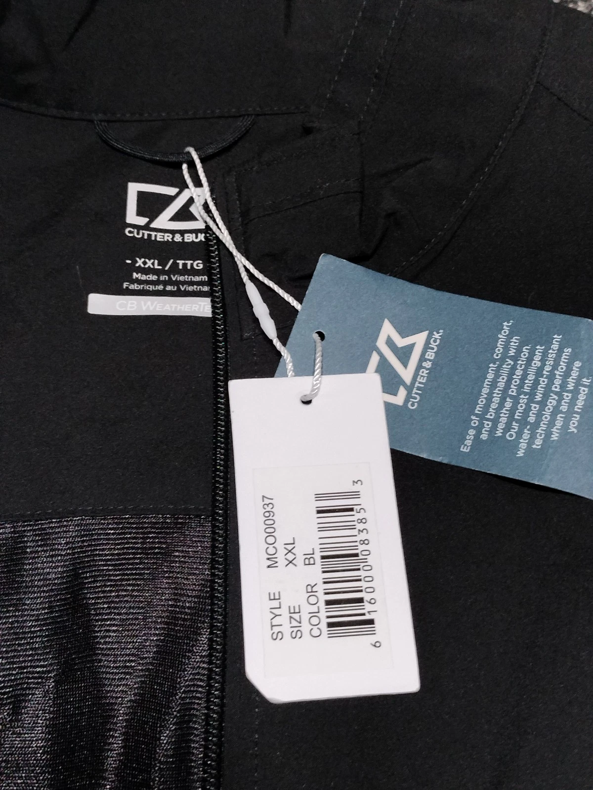 Cutter & Buck Breaker Half Zip Pullover Popover Jacket Golf Black Weathertec XXL image 5