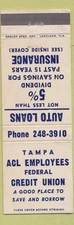 Matchbook Cover - Tampa ACL Employees Credit Union FL