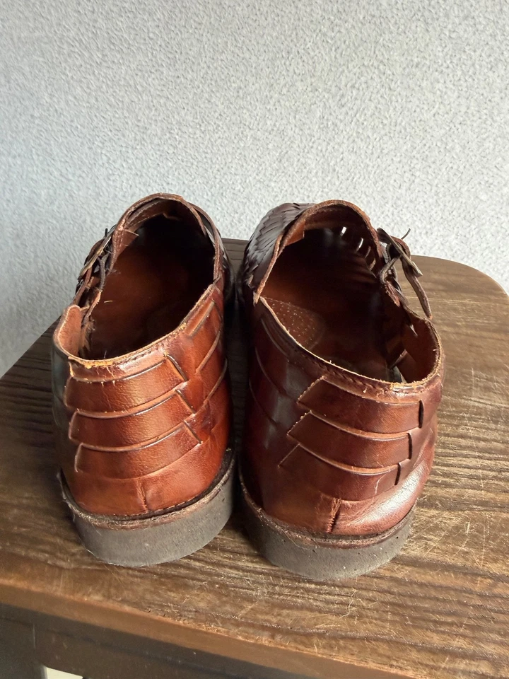 Sunsteps Shoes Mens 9 Brown Leather Hand Woven - Image 2 of 4