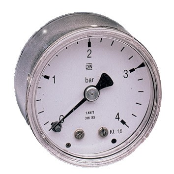 AirCom MS4002-04 Pressure Gauge with Male Thread Male Thread at central Back