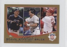2013 Mini League Leaders Gold 58/62 Ryan Braun Giancarlo Stanton Jay Bruce 1g5