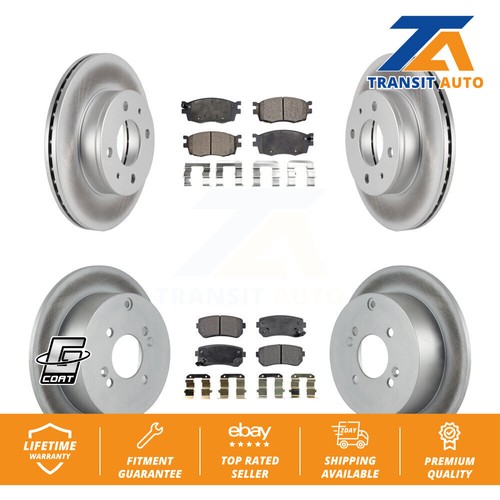 Coated Brake Rotor Semi-Metallic Pad Front Rear Kit For Hyundai Accent Hatchback - Picture 1 of 9