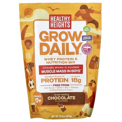 Grow Daily, Whey Protein & Nutrition Mix, For Boys 10+, Chocolate, 23.6 oz (670