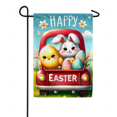 Easter Celebration with Bunny and Chick Flag Graden Flag