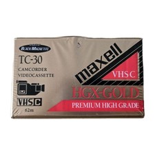 Maxwell VHS C TC-30 HGX-Gold Premium High Grade Camcorder Video Tape. READ DESc.