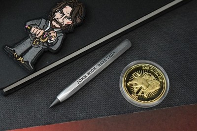 NEW TKW  Baba Yaga  John Wick Ti Pencil Spike w/ Patch & Coin  Re Microtech