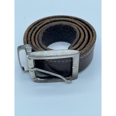 Trussardi Jeans Brown 100 Leather Belt Made in Italy Sz 38/100cm Silver Buckle