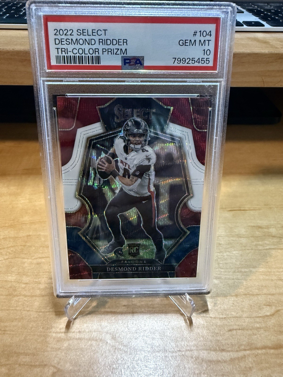 2022 Panini Select Premier Level Tri-Color Prizm #104 Desmond Ridder 123/199 RC