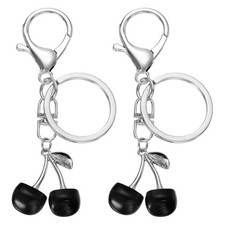2Pcs Cherry Keychains Cute Handbag Accessories for Women Black