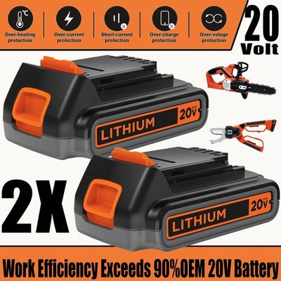 2PACK 4.0Ah Lithium-ion for BLACK DECKER 20V Battery/Charger LBXR20 LBX20 LB20