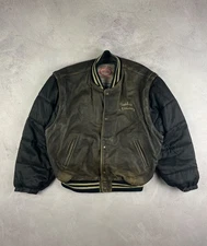 Vintage Redskins Booster Club Real Leather Jacket With Padded Sleeves ,size 3X