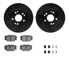WHTH1-63034 R1 Concepts Brake Disc and Pad Kits 2-Wheel Set Front for MB E Class