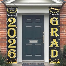 Black Gold Graduation Decorations Class of 2026 Congrats Large,