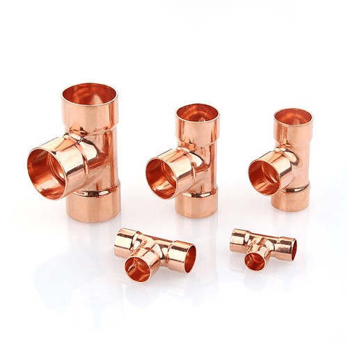 Copper Tee Fitting Equal 3-Way Solder Sweat 1/4" to 4" HVAC Refrigeration Pipe