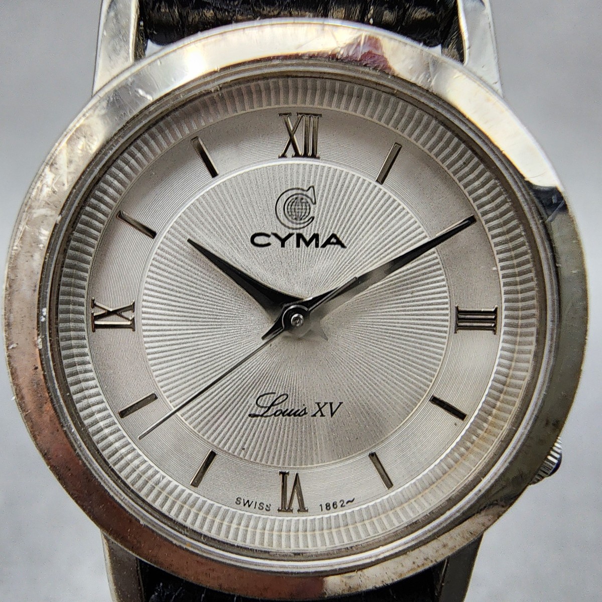 Cyma Louis XV Watch Women 24mm White Dial Silver Tone Round 726