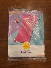 SUN SQUAD Pink Inflatable Pool Float Mattress Built In Pillow New Pink Flat
