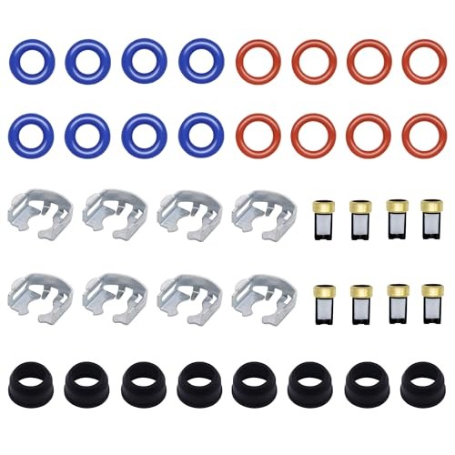  40PCS Fuel Injector Repair Seal Kit Gasket Rebuild Kit Compatible with 99-07  - Picture 2 of 7