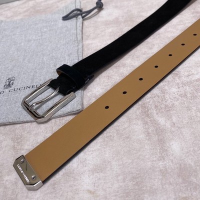 Brunello Cucinelli Reversible Calfskin Belt   3.5 cm Width   Men's Size 115 cm
