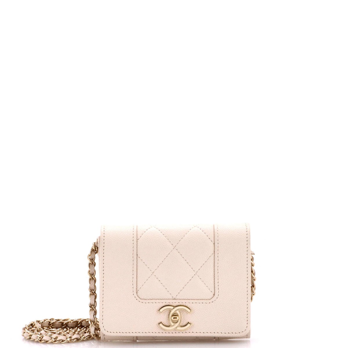 Chanel Mademoiselle Vintage Card Holder on Chain Quilted Caviar | eBay