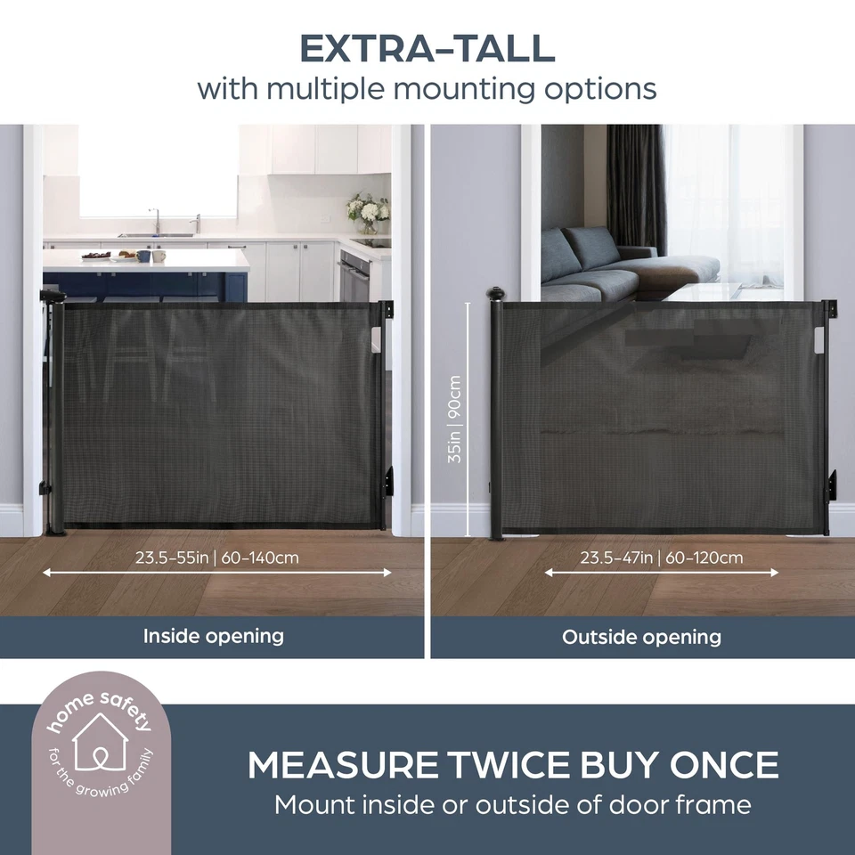 Puerta retráctil para bebé Glide N Hide 35"" extra alta, 55"" de ancho - Ideal para Sta... Foto 2 de 4